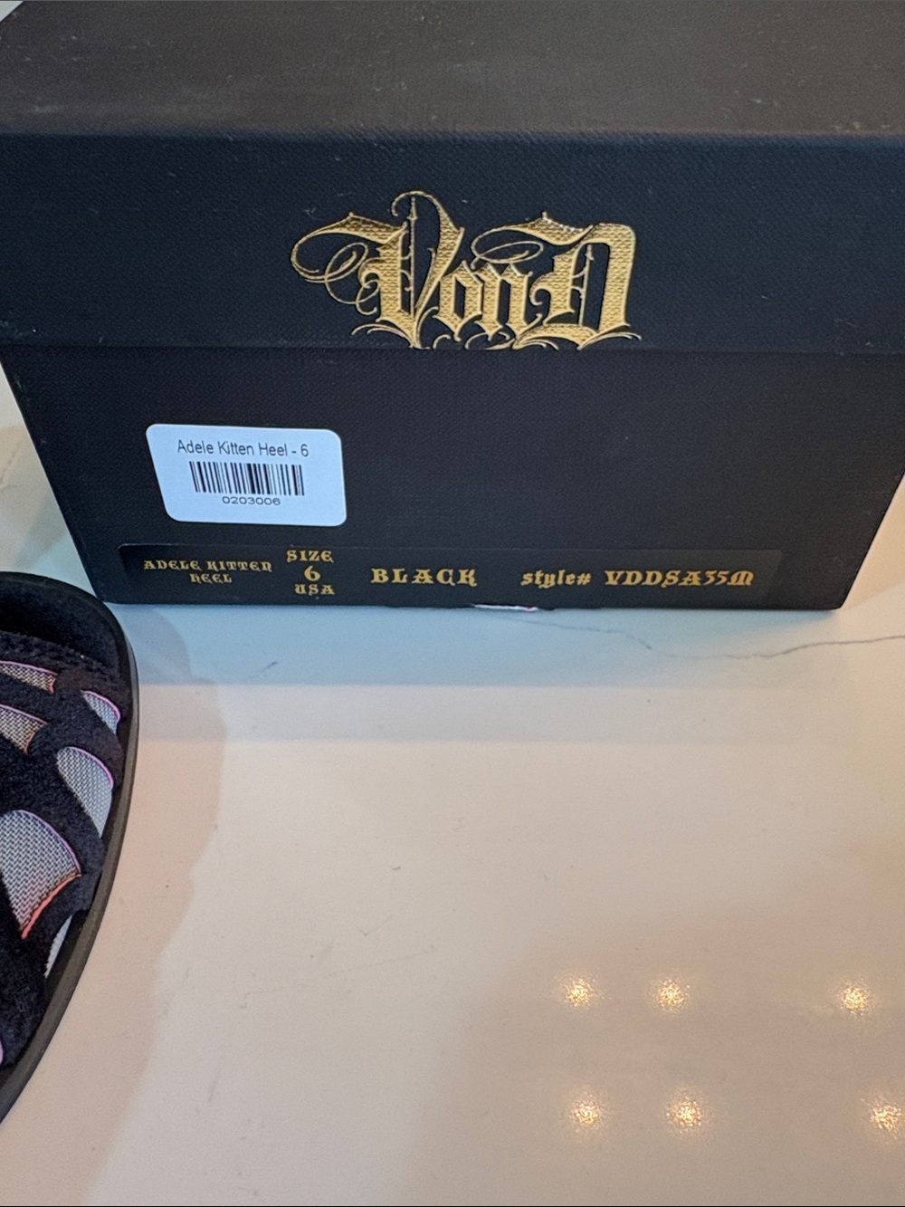 Kat Von D Black Webbed Adele Kitten Heel Slide Mules - Picture 10 of 10